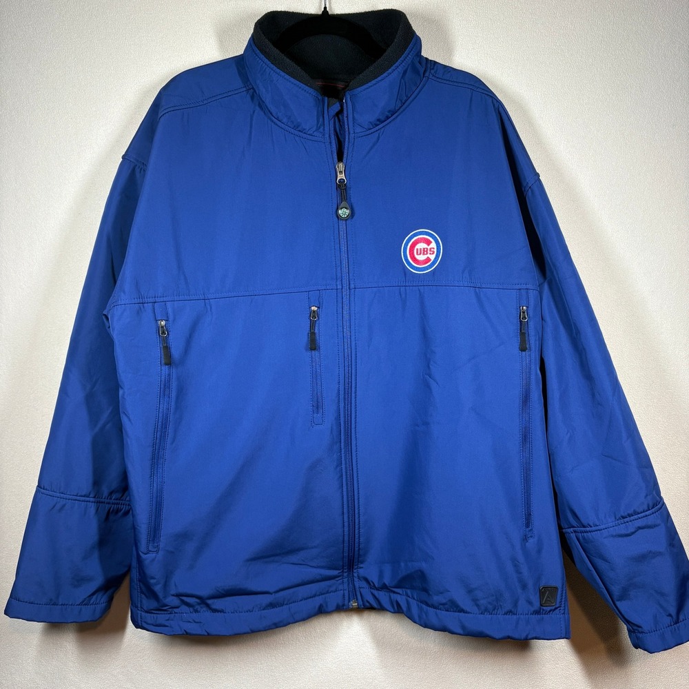Vintage Antigua Chicago Cubs MLB Mens XXL Blue Full Zip Water Resistant Jacket